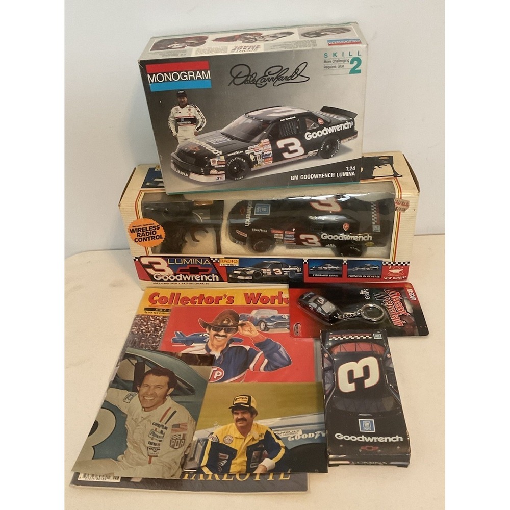 Dale Earnhardt NASCAR Lot Monogram Model Kit New Bright RC Car Keychain Magazine